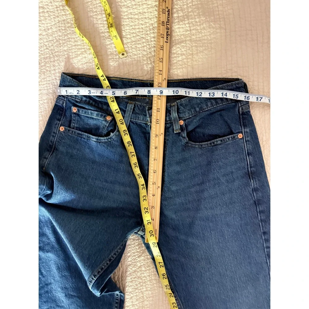 Levi's 505 Jeans Mens 32x32 Regular Fit Straight Leg Blue Denim Waterless